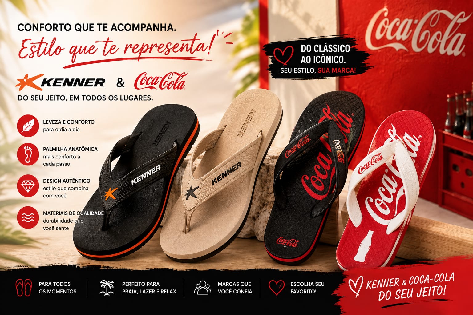 CHINELOS KENNER/COCA COLA-CONFORTO E DURABILIDADE