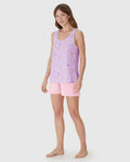 Pijama Curto Feminino Regata Estampa Digital Em Algodão Malwee