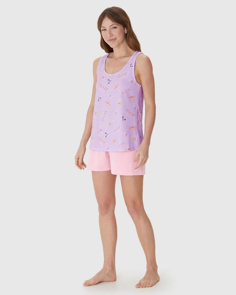 Pijama Curto Feminino Regata Estampa Digital Em Algodão Malwee