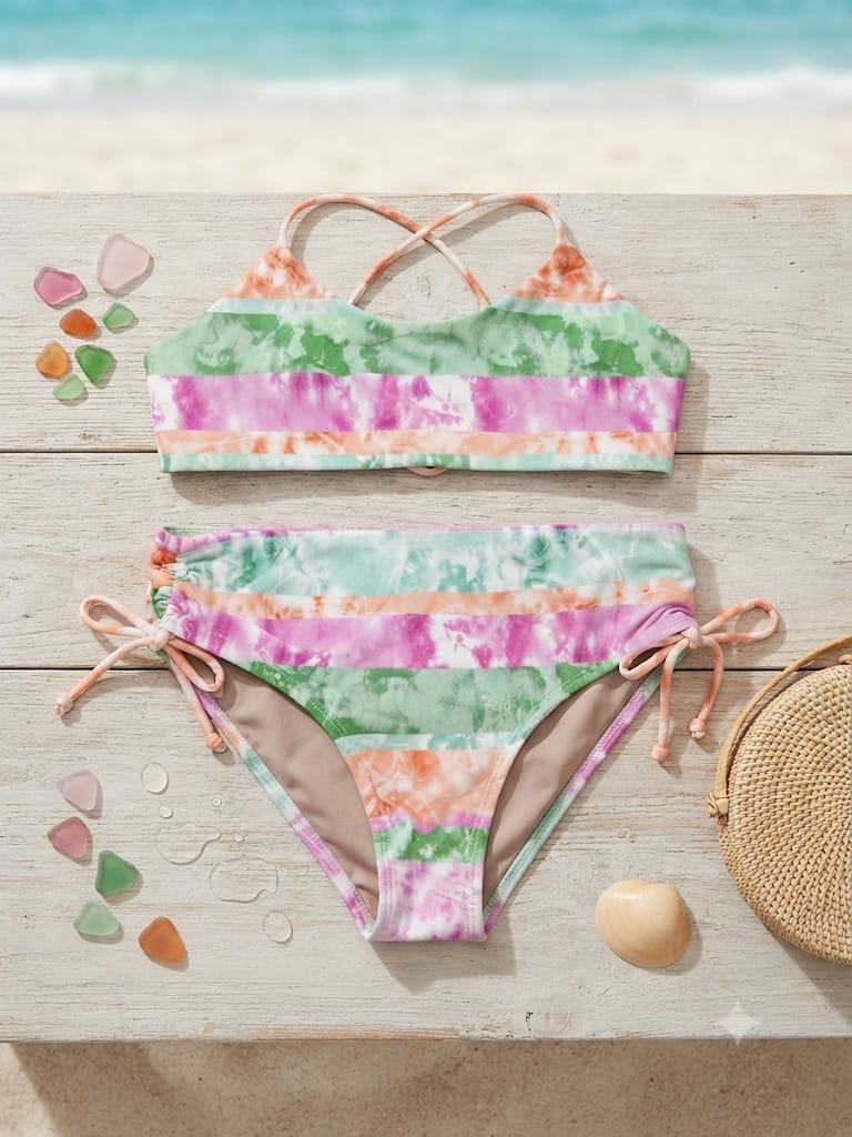 BIQUINI INFANTIL MULTICOLORIDO ESTAMPA CARNAVAL