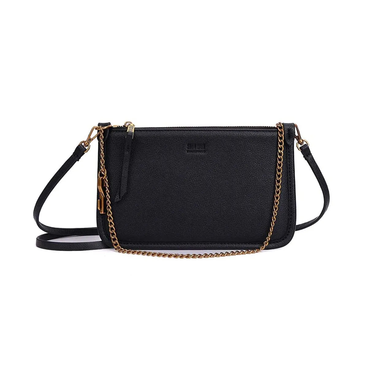 BOLSA CLUTH TRANSVERSAL PRETA ALÇA  CORRENTE SANTA LOLLA