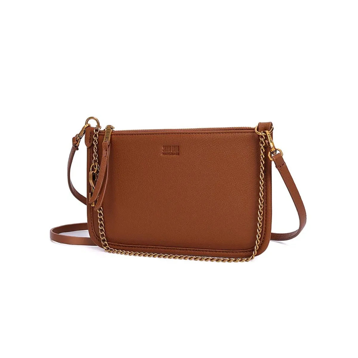 BOLSA CLUTH RISCO MARROM TRANSVERSAL SANTA LOLLA