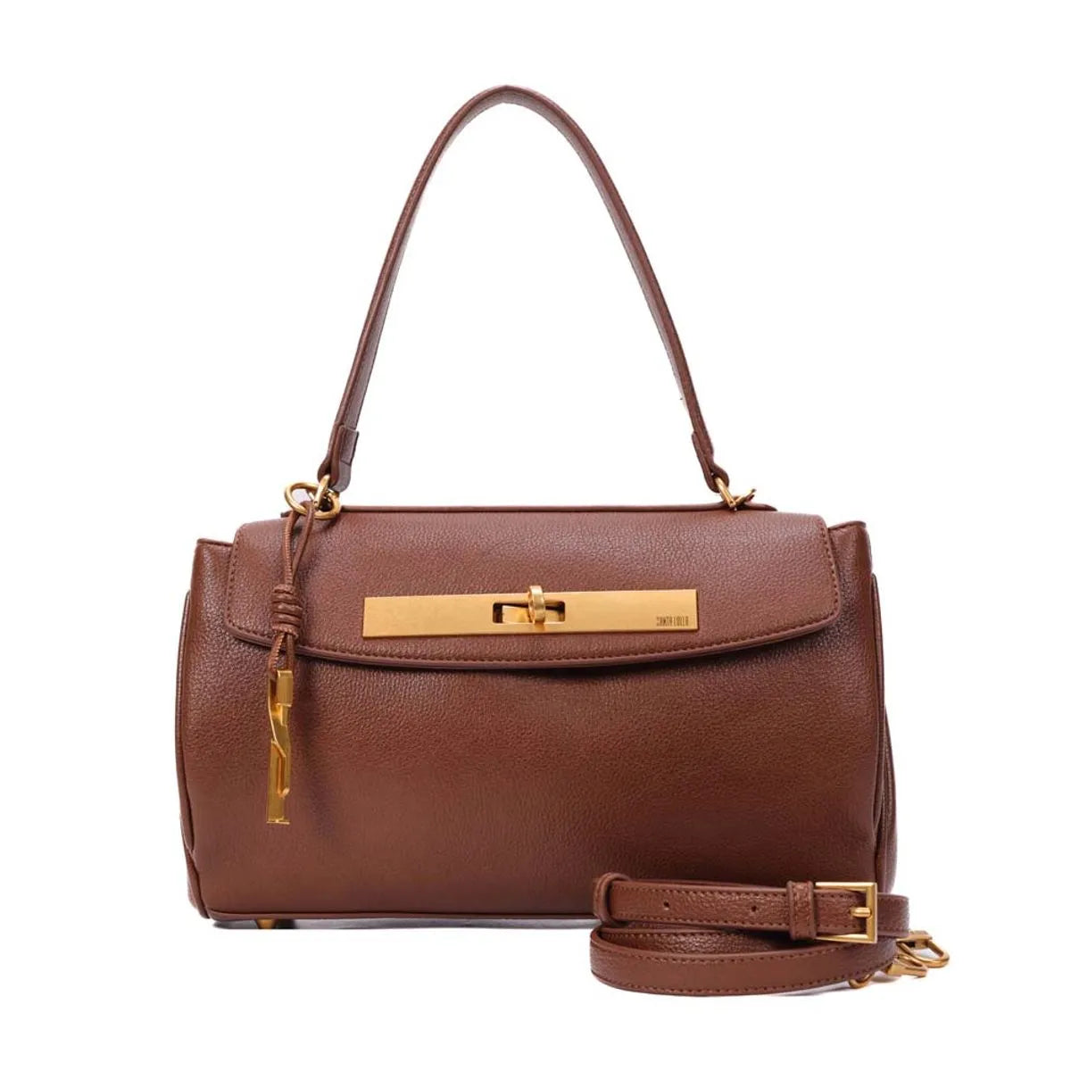 BOLSA MÉDIA ALÇA DE OMBRO MARROM SAFARI SANTA LOLLA