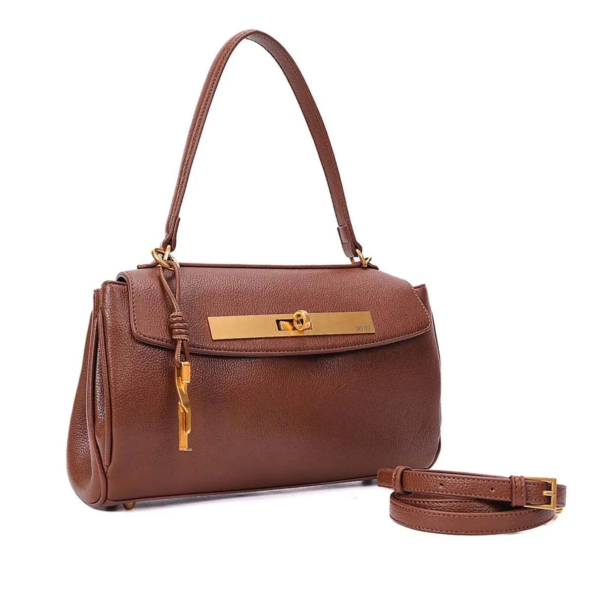 BOLSA MÉDIA ALÇA DE OMBRO MARROM SAFARI SANTA LOLLA