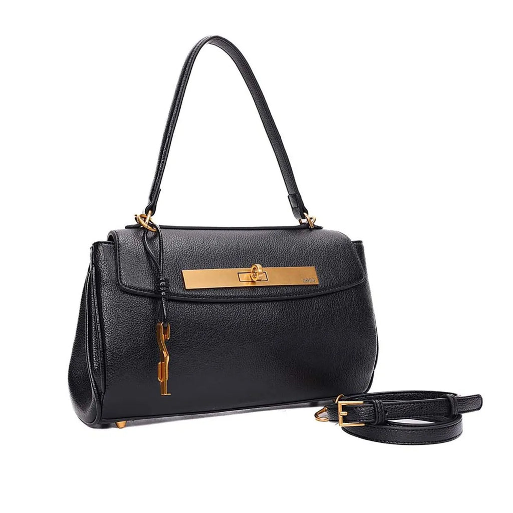 BOLSA MÉDIA FLOATER ALÇA DE OMBRO PRETA SANTA LOLLA