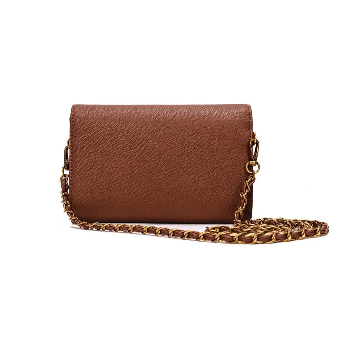 BOLSA PEQUENA CARTEIRA RISCO MARROM ALÇA CORRENTE SANTA LOLLA