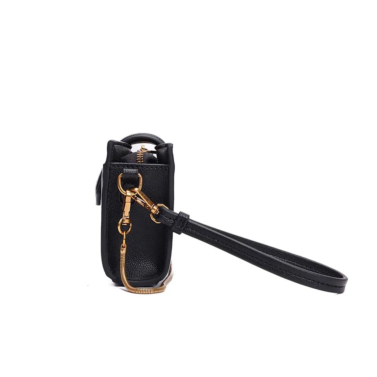 BOLSA CARTEIRA RISCO PRETO ALÇA METALIZADA SANTA LOLLA