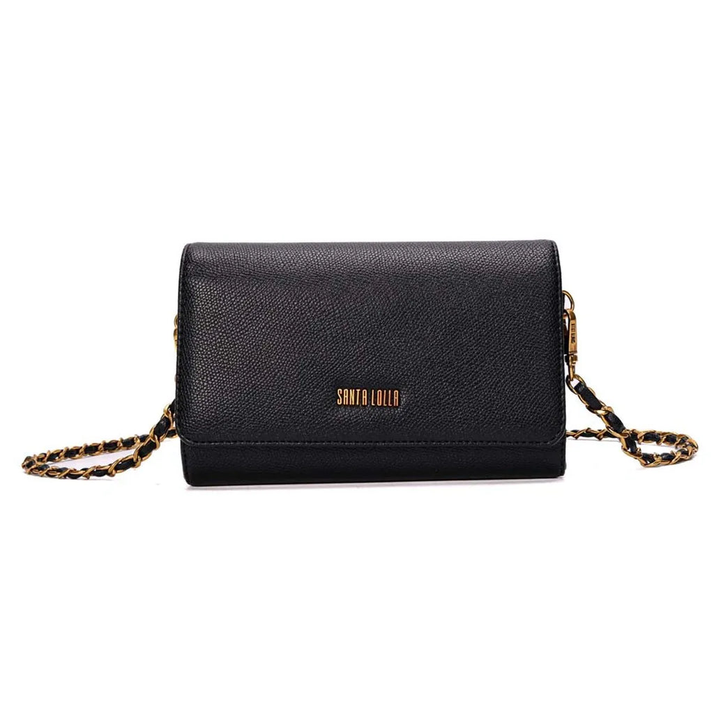 BOLSA CARTEIRA PEQUENA RISCO PRETO E ALÇA CORRENTE SANTA LOLLA