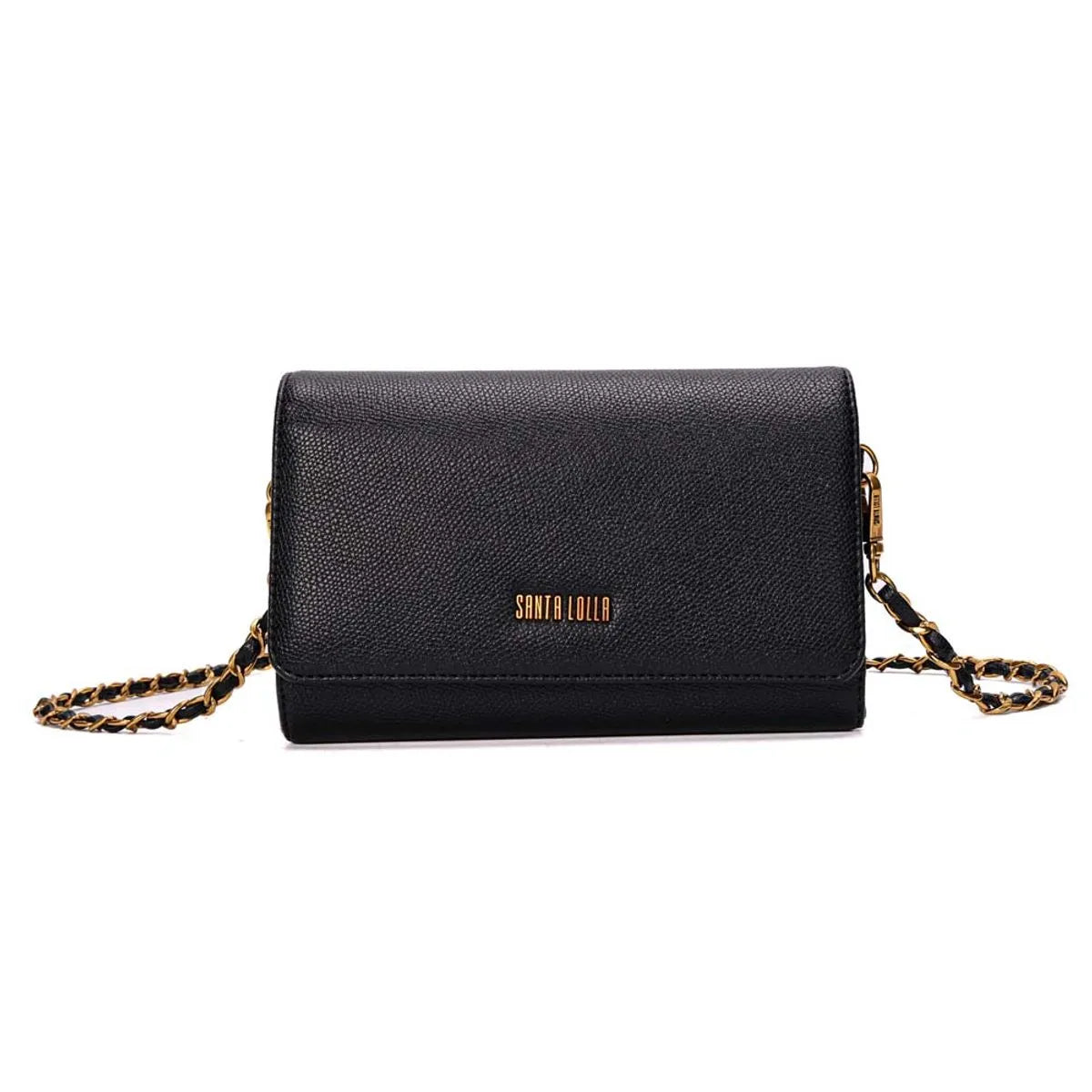 BOLSA CARTEIRA PEQUENA RISCO PRETO E ALÇA CORRENTE SANTA LOLLA
