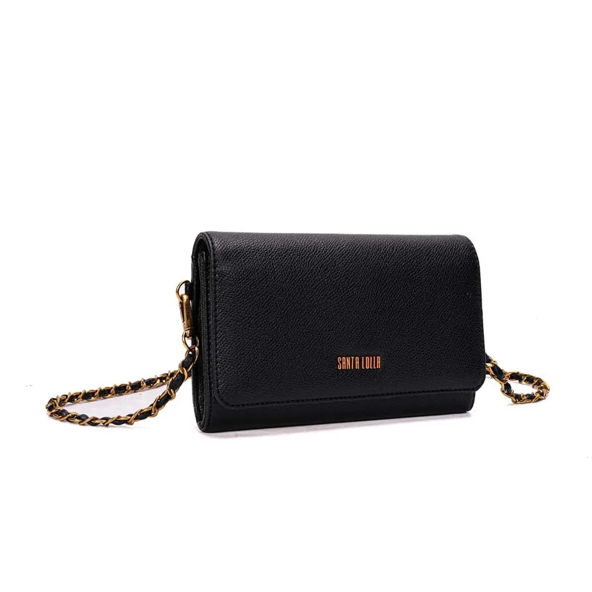 BOLSA CARTEIRA PEQUENA RISCO PRETO E ALÇA CORRENTE SANTA LOLLA