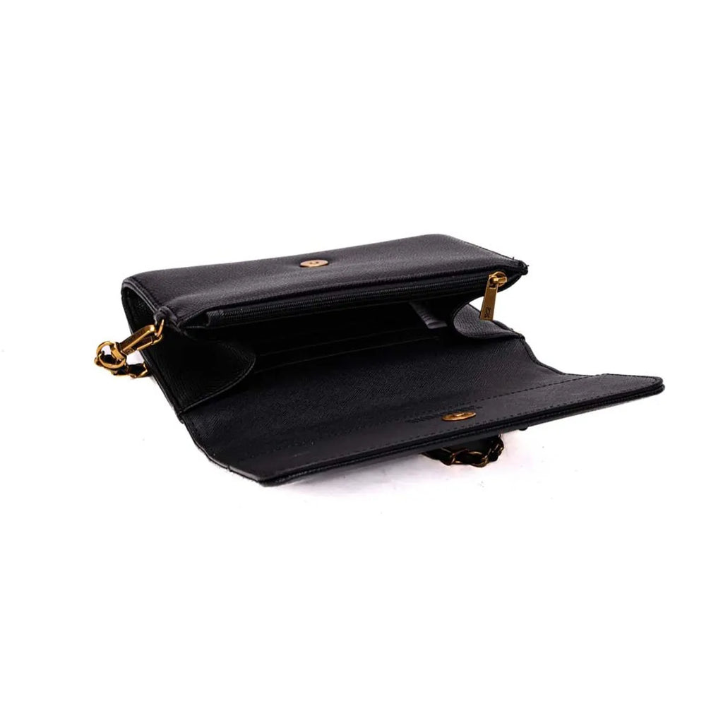 BOLSA CARTEIRA PEQUENA RISCO PRETO E ALÇA CORRENTE SANTA LOLLA