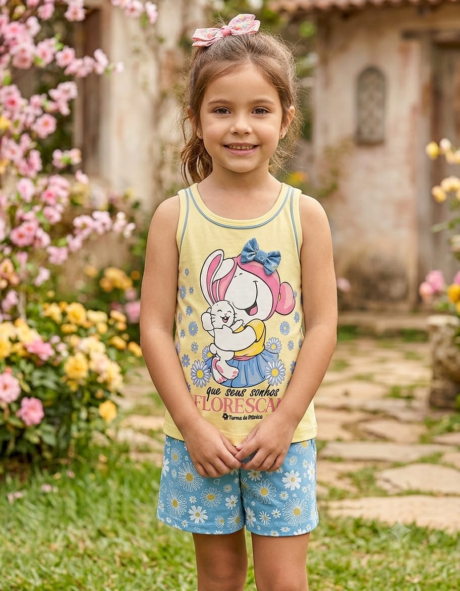 SHORT DOLL ALCINHAS MARGARIDA TURMA DA MEL