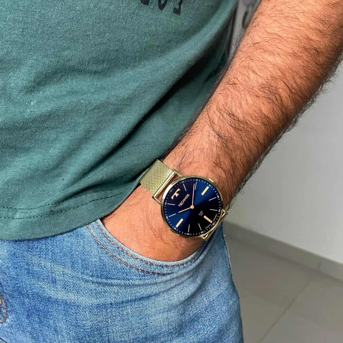 RELÓGIO TECHNOS SLIM SAFIRA