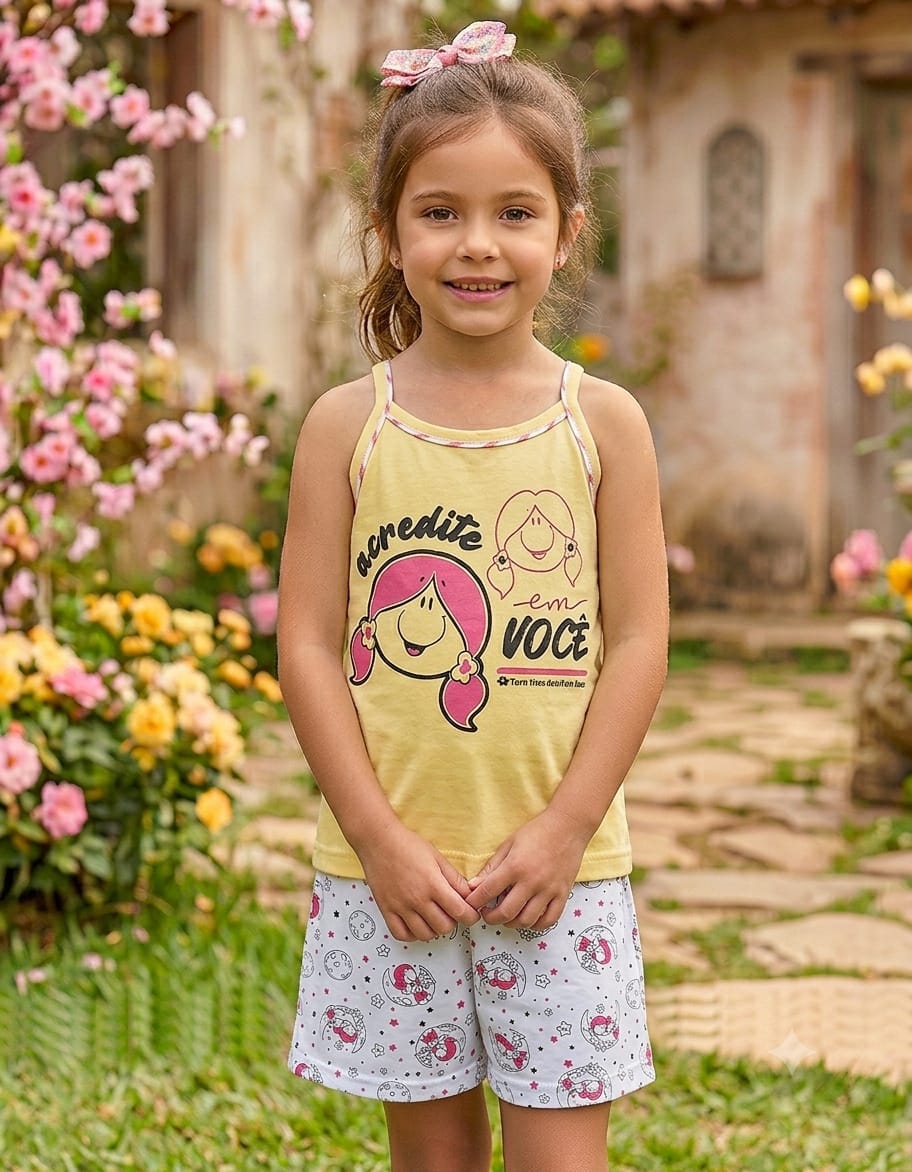 SHORT DOLL ALCINHA INFANTIL ACREDITE TURMA DA MEL