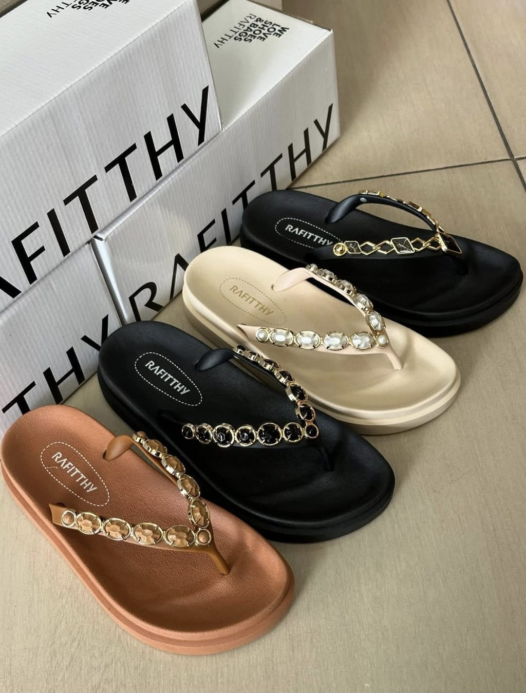SANDÁLIAS RAFITTHY FEMININA FLAT CIRCOLARE