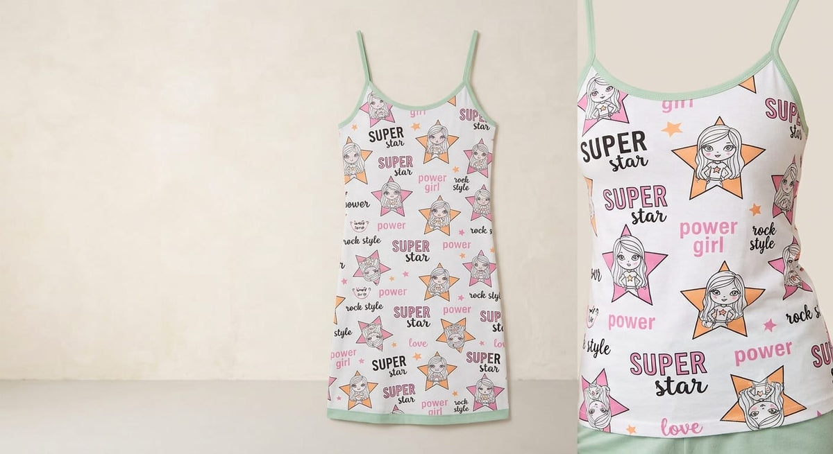CAMISOLA ALÇA SUPER STAR 100% TURMA DA MEL