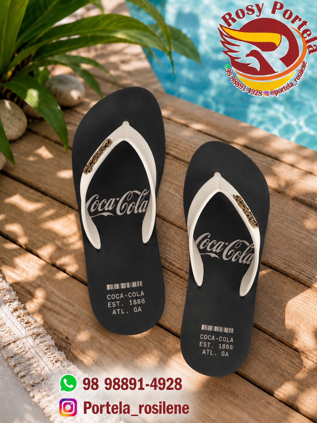 CHINELO COCA COLA WAVE JET ALMA OFF/PRETO
